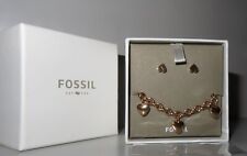 FOSSIL Damen Armband Ohrringe Set  JGFTSET1037 Geschenkbox Herz NEU