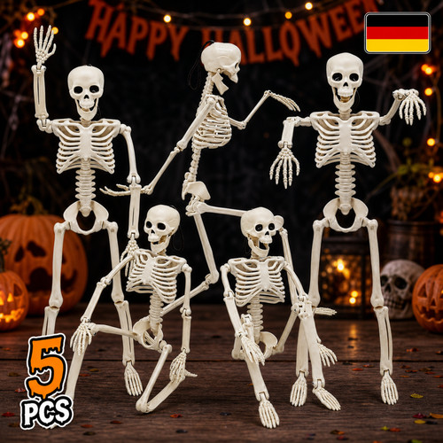 5er set halloween skelett deko - 5er,