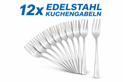 Edelstahl kuchengabeln 12er - edelstahl,