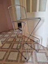 Kreuzschwinger Freischwinger Barhocker Chrom Vintage Retro Design