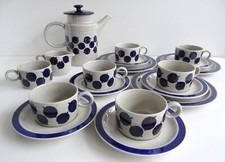 Melitta Ceracron Helsinki Blaue Punkte Kaffeekanne Tasse Teller Konvolut gut erh