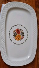 Vintage Servierplatte Kuchenplatte Blumen Porzellan Schirnding Bavaria