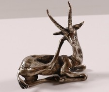 Silberfigur 800 Silber Antilope Afrika  Miniatur Figur liegend 38gramm