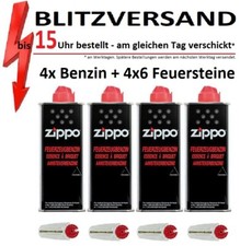 Zippo  Benzin - 4 x 125ml + 4x6  Feuersteine - oder Alternativartikel wählen