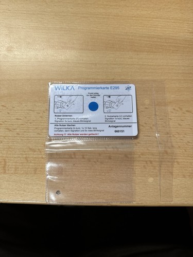 Wilka programmierkarte e295 - programmierkarte,