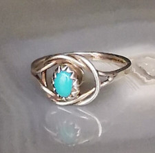 Ring Silber 925  Achat blau filigran anmutig zart 15 mm vintage Kinder ? Ring