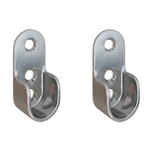 Schrankstangenträger paarweise Kleiderstangenhalter verchromt ovale Halterung