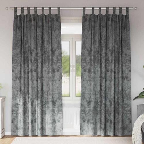 Samtvorhänge stk grau 260 - 2,