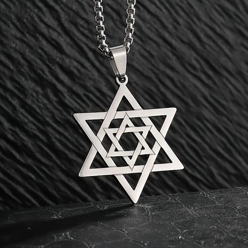 Davidstern kette edelstahl - kette, •