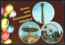 Ansichtskarte Cannstatt, Cannstatter Volksfest, Riesenrad, Kettenkarussell 