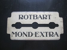 Blechschild ROTBART MOND-EXTRA Rasierklingen,Reklame 30er Jahre,Sammlerstück,RAR