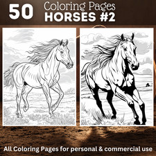 50 Pferde #2 Malbilder zum