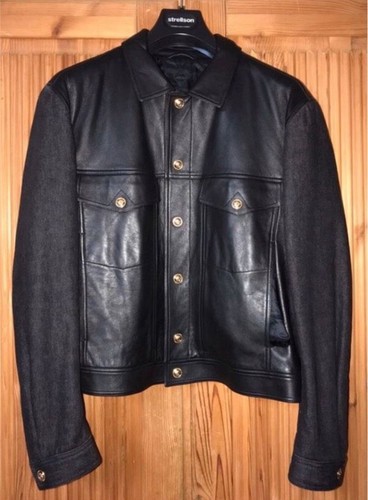 Versace lederjacke schwarz - lederjacke, |
