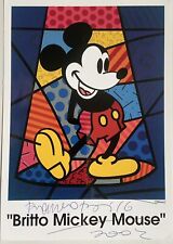 Romero Britto signiert original Karte Unterschrift Autogramm signed Disney Mouse