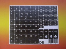 Tastaturaufkleber für Notebook Deutsch schwarz 11,5mm x 11,5mm QWERTZ