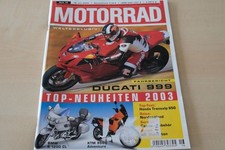 2) Motorrad 16/2002 - Aprilia RSV mille Haga mit  - Ducati 998 S Bostrom mit 13