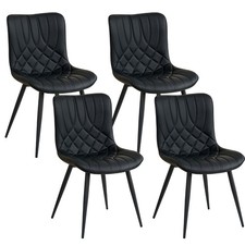 4x PU-Leder Esszimmerstuhl mit
