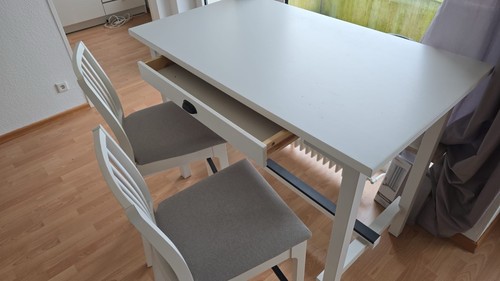 Tisch mit stühlen weiß - tisch,