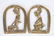 2x Türschild Messing Bad