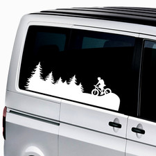 Biker im Wald Aufkleber