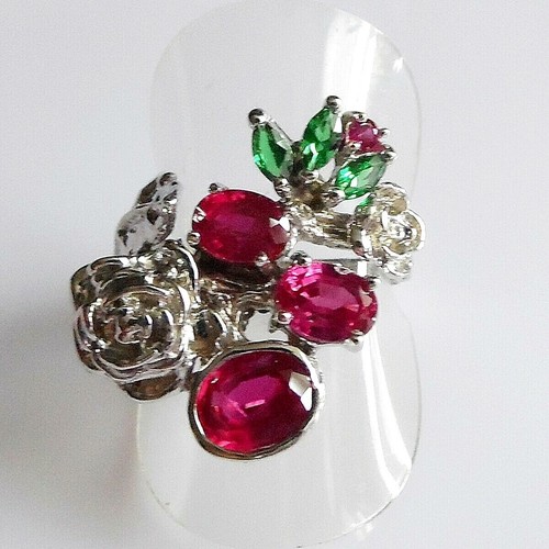Oval rubin tsavorit damen - rubin,