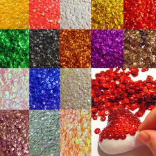 1400 Pailletten 6mm gewölbt 21 verschiedene Farben Konfetti Basteln 