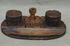 TINTENFASS STIFTABLAGE STIFTHALTER AUS HOLZ TINTENFÄSSER BAUMSTUMPF SCHREIBSET