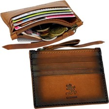 Otto Kern Vintage Braun ec Kartenetui RV Geldschein Etui Münzen Kreditkartenetui