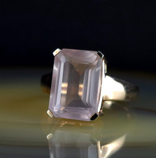 Ring Silber 925 Rosenquarz rosè 19,8 mm Designer vergoldet - elegant & zeitlos