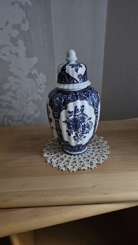 Deckelvase porzellan blau - deckelvase,