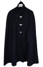 Sandro Mantel Damen (Eu) 38 Umhang Wollmischung Mittellang Glitzer Kariert Blau