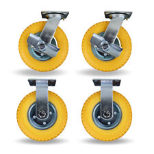 FROSAL Lenkrollen & Bockrollen SET PU 8“ pannensicher Bremse Ø Rad 200 mm Rollen