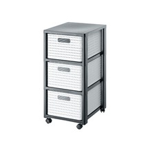 ROTHO Rollcontainer 3x18L Schubladenturm Rollwagen Bürocontainer A4 Box Rollen