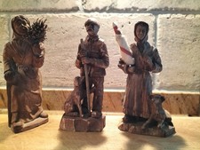 3 alte Krippenfiguren - Holz