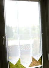 Türgardine B 80cm Scheibengardinen Weiß L 150,160,150cm  Balkontür Gardine