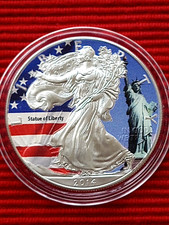 1 oz Silber Eagle 2014 – USA und Konföderierten Flagge Eagle, Color