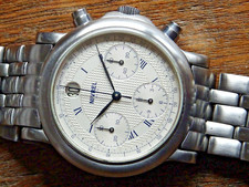 Nivrel Automatik Edelstahl Chronograph N 570.001 Kaliber ETA 2824 Glasboden +Box