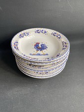 6 X Suppenteller Paul Vogt Keramik Rosenheim Blauer Hahn Top Zustand 22cm