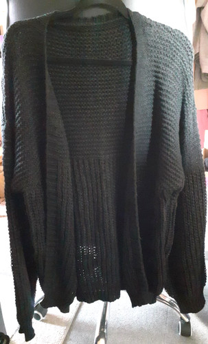 Schwarzer grobstrick cardigan - schwarzer,