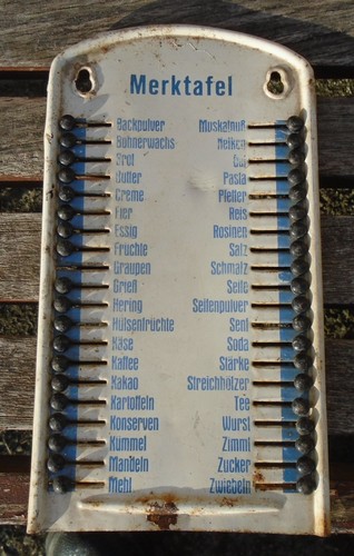 Alte merktafel liste blech - liste,