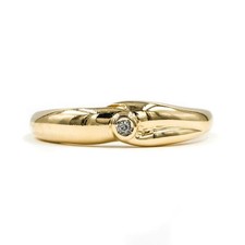 Ring mit Diamantsolitär 0,01 ct. in 14 Kt. 585 Gold 60 Edel