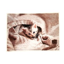 Plaid Wool Cat Decke von Bassetti aus Fleece und Sherpa mit Digitaldruck X232