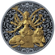 Silbermünze Durga