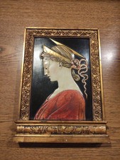 Antikes Gipsrelief gerahmt um 1880-90 St. Caecilia