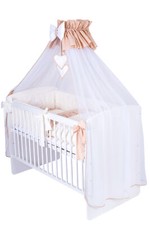 Babybett K2 mit 11-tlg KomplettSet Bettwäsche Matratze Nestchen Cremig