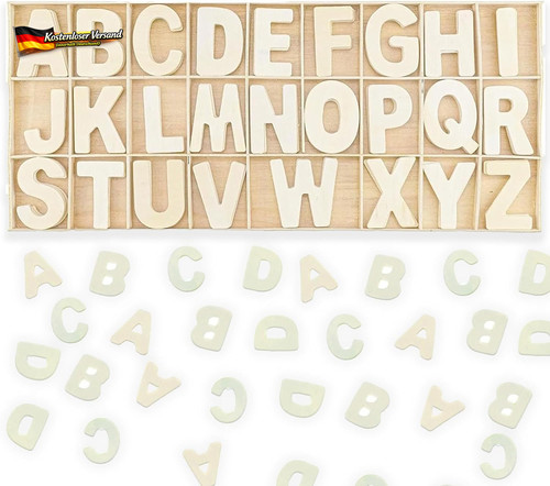 Holzbuchstaben set 130 stück - set,