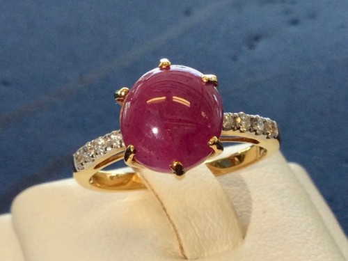 Rubin diamant gold ring - diamant,