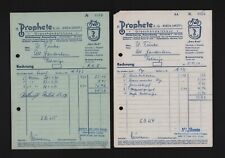 BRAUNSCHWEIG RHEDA, 2 x Rechnung 1956, Ems-Rad H. Prophete KG Fahrräder Mopeds