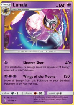 Pokémon lunala gri - lunala, rare