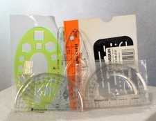 Konvolut Lineale Parabel Winkelmesser Radierschablone Standardgraph Mengenlehre